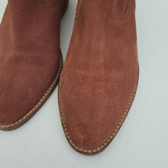 Boden Allendale Ankle Boots Booties Red Oak Rust Suede Leather Cowboy Size EU 36 - Picture 4 of 12